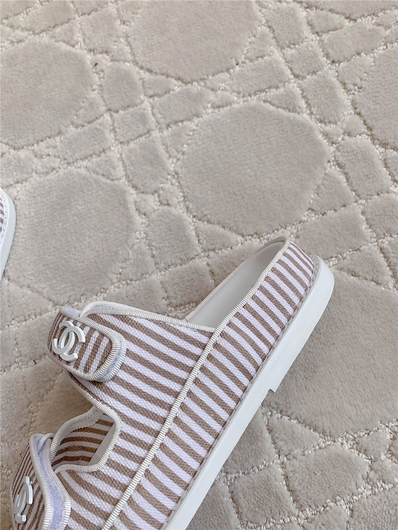 Ch**el white brown dad slides