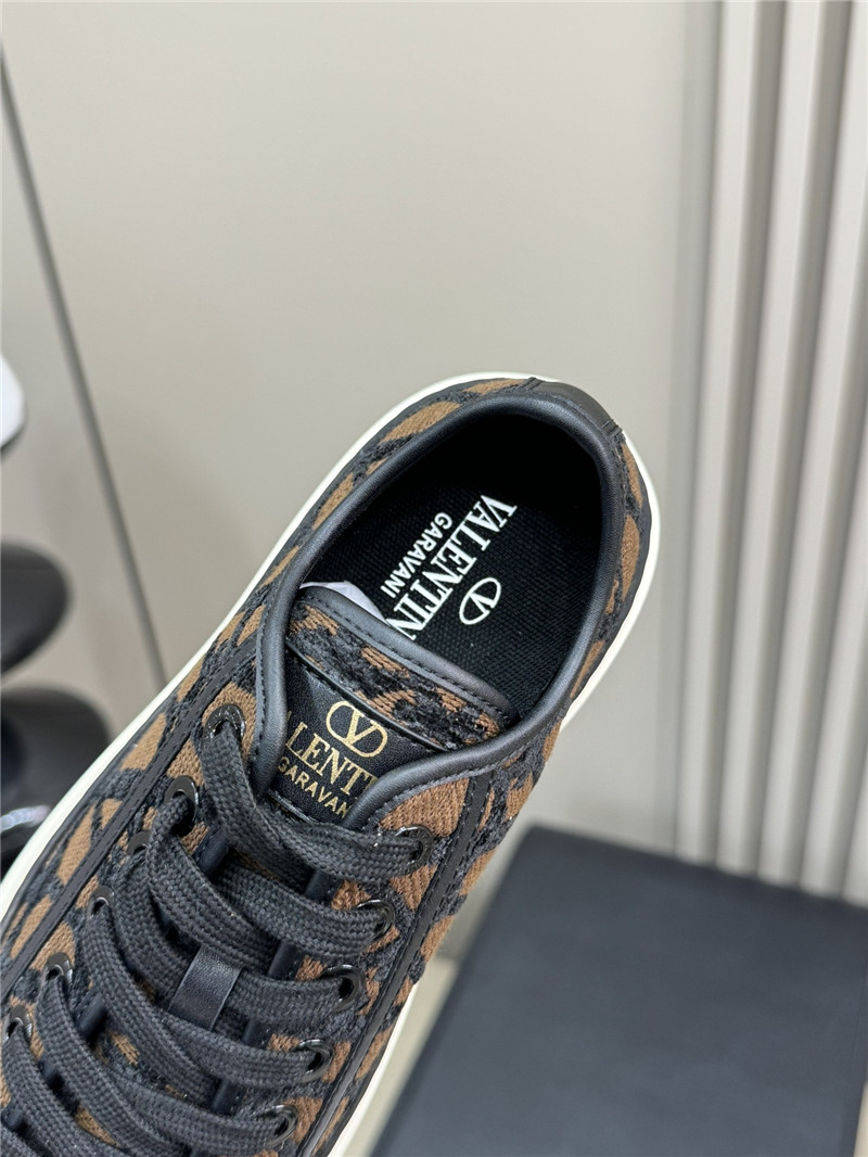 Va1e*ntin0 brown canvas flat sneakers