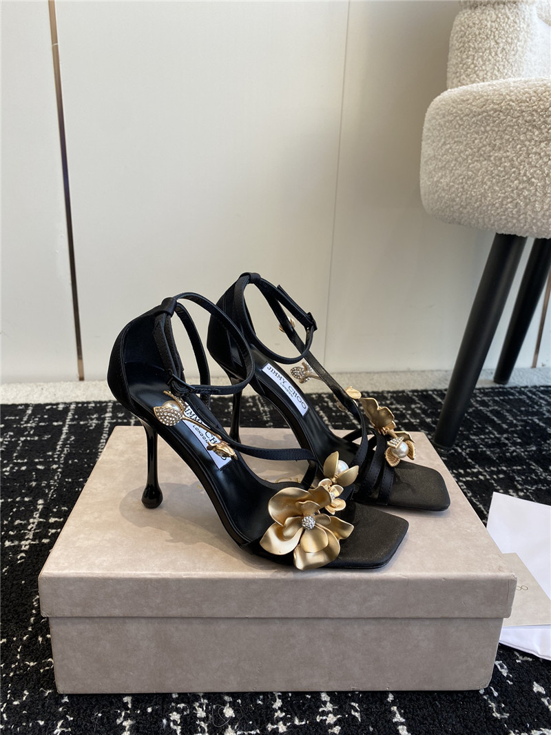 J1m*y Ch00 zea 95 floral embellished high heel sandals