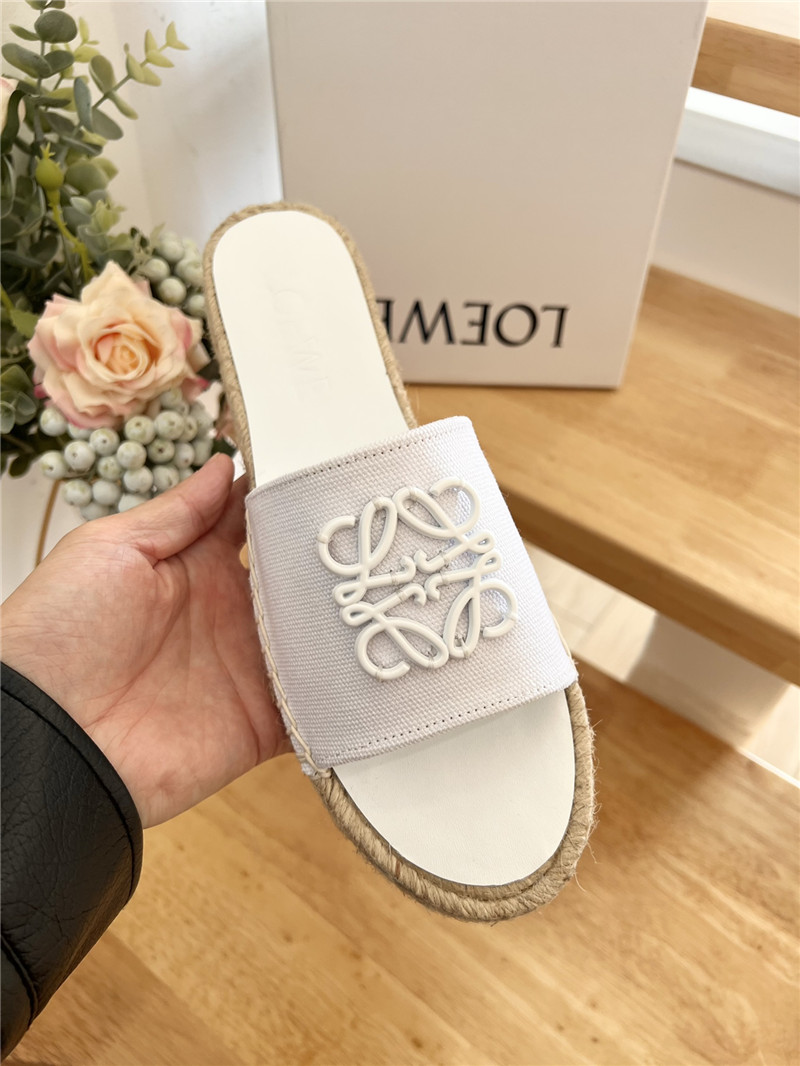 L0ew* espadrille leather slide