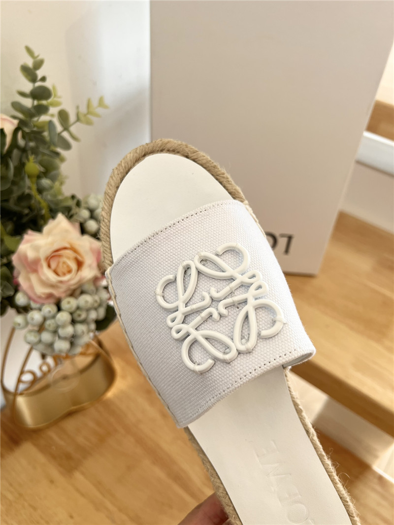 L0ew* espadrille leather slide