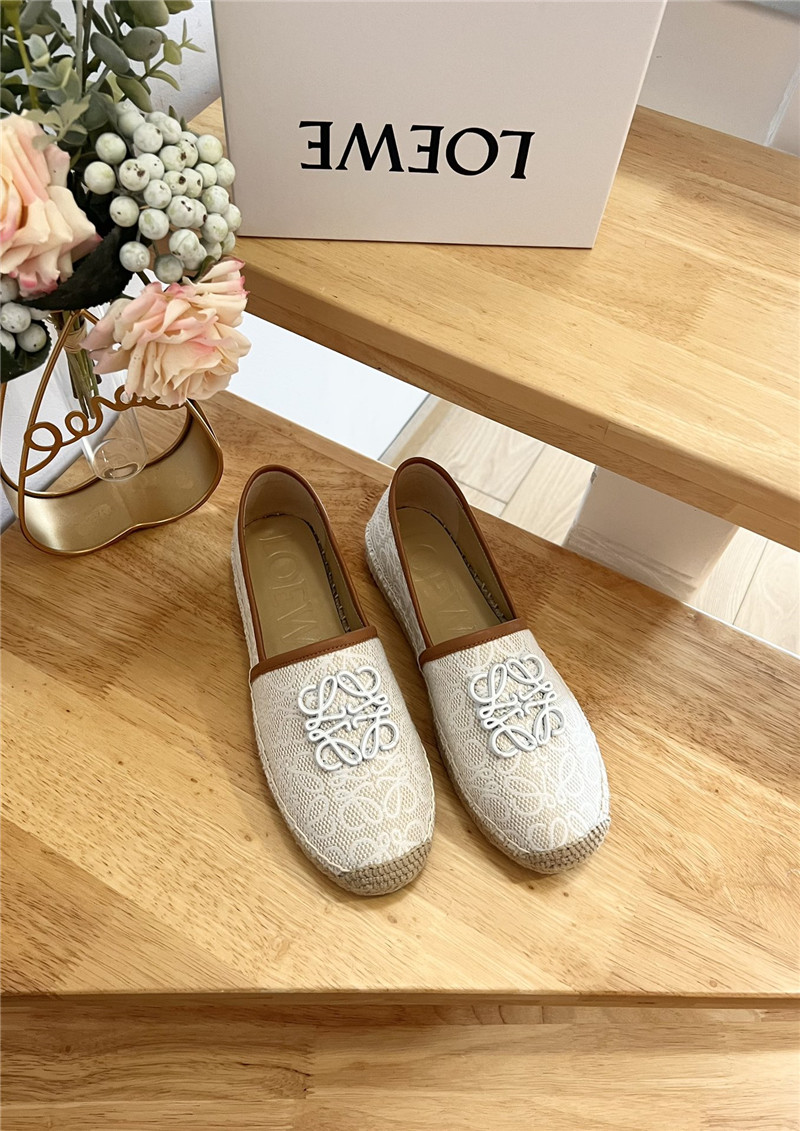 L0ew* anagram espadrille logo loafers beige