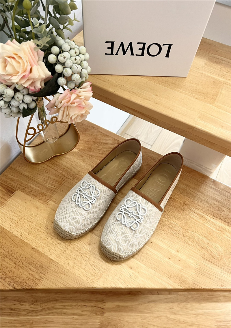 L0ew* anagram espadrille logo loafers beige