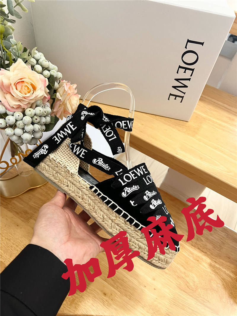L0ew* espadrilles with rope sandals in black