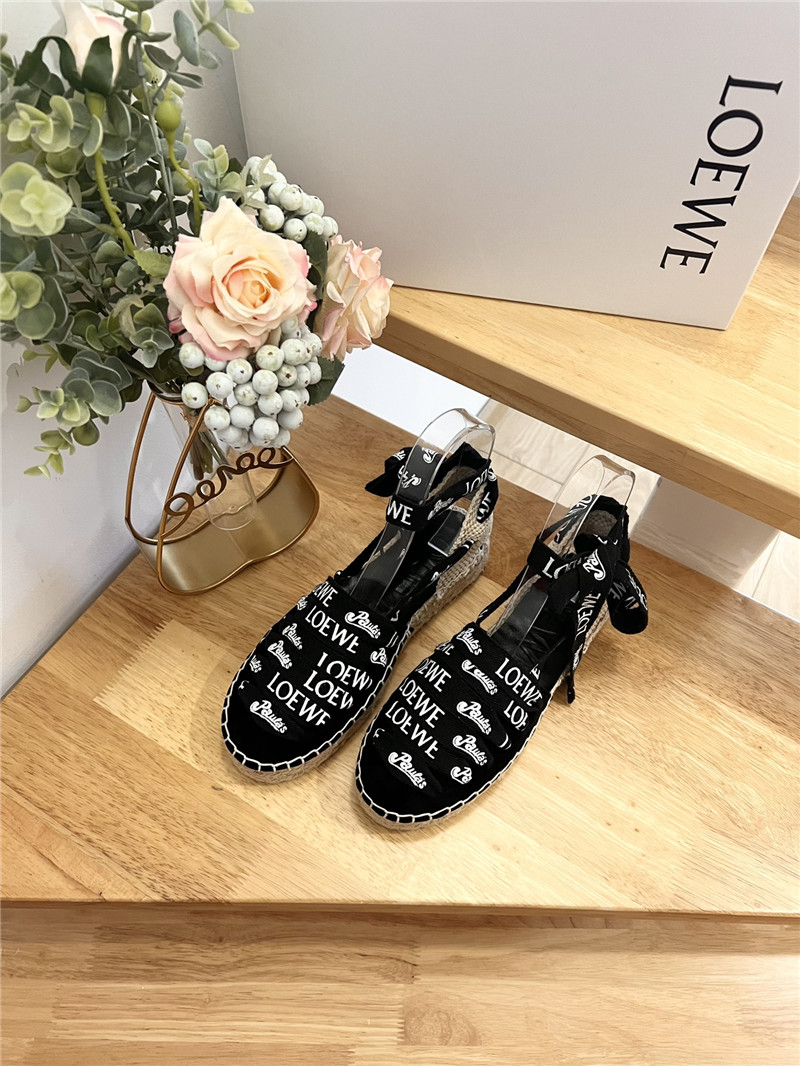 L0ew* espadrilles with rope sandals in black
