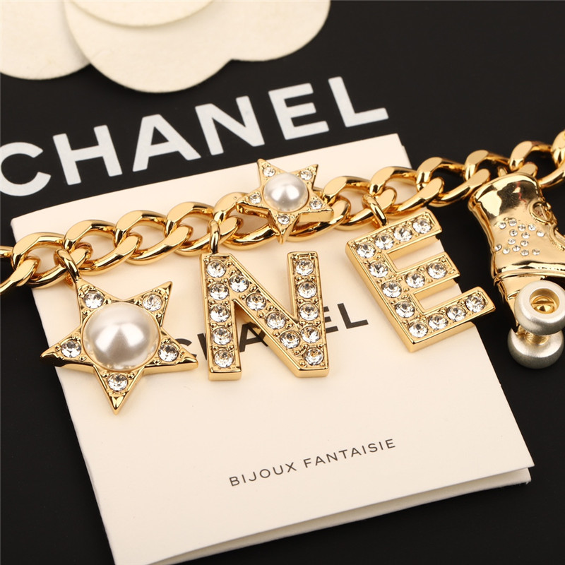 Ch**el letter skates necklace