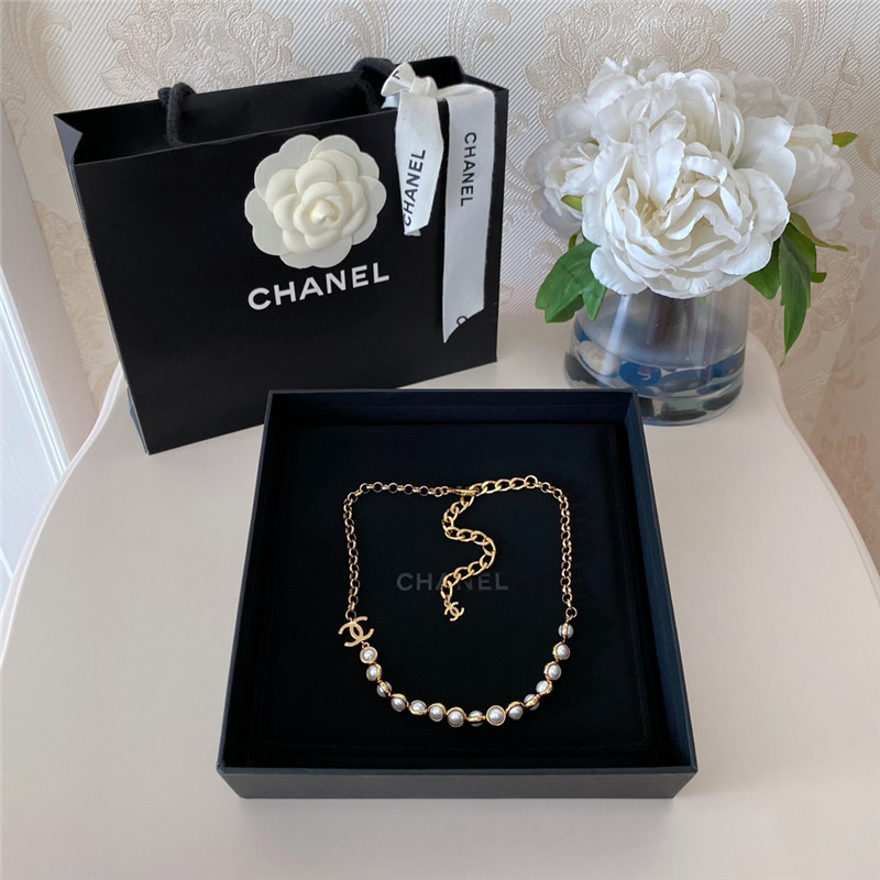 Ch**el half bead half chain necklace