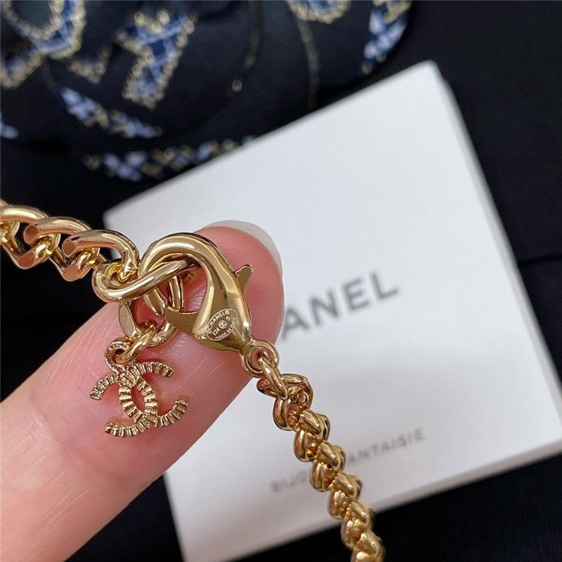 Ch**el half bead half chain necklace