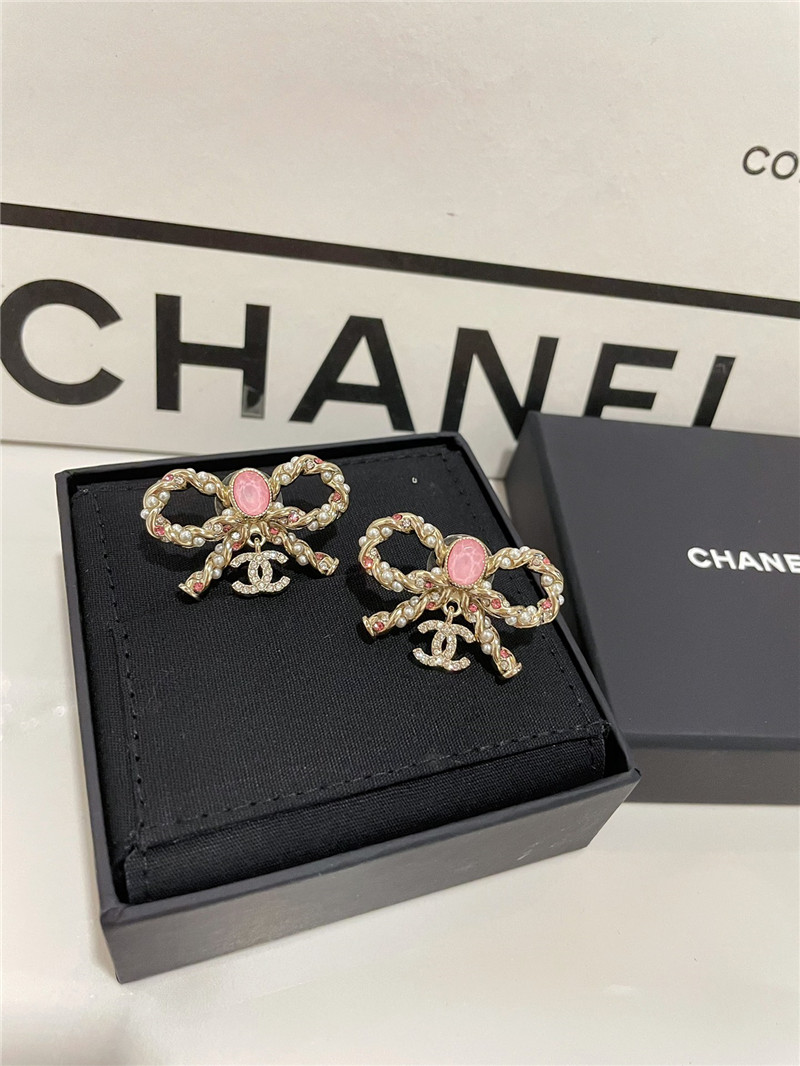 Ch**el bow twist earrings