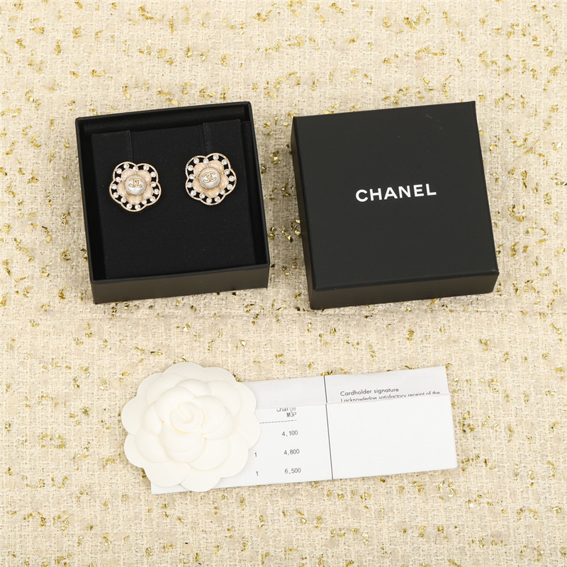 Ch**el camellia franc earrings