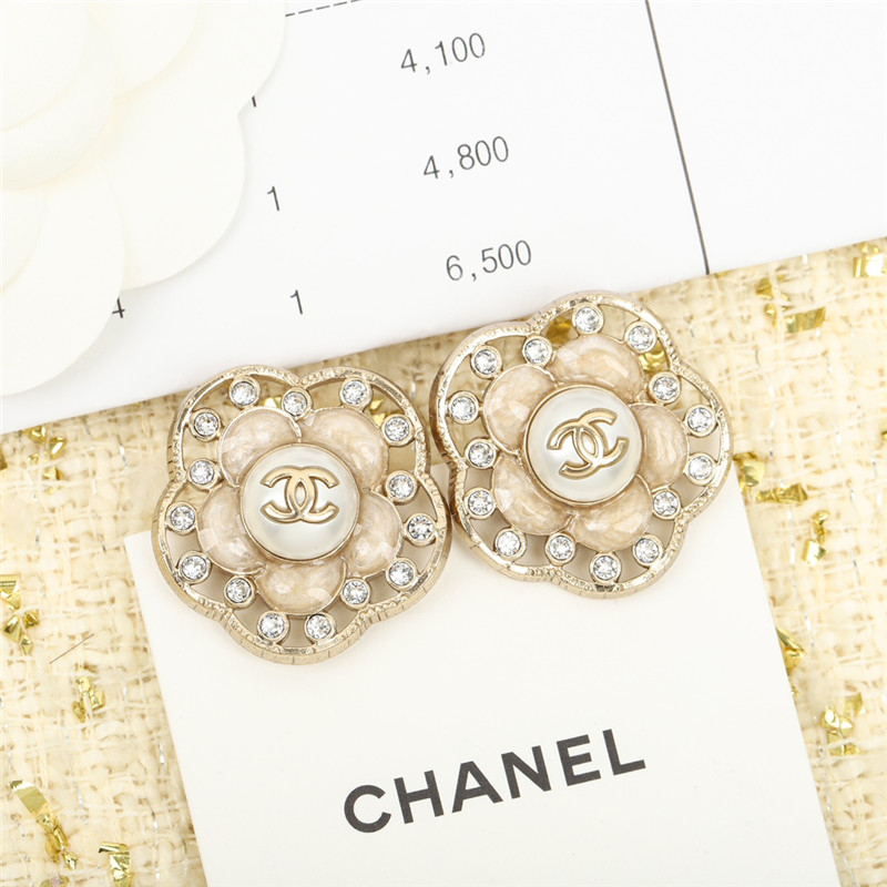 Ch**el camellia franc earrings