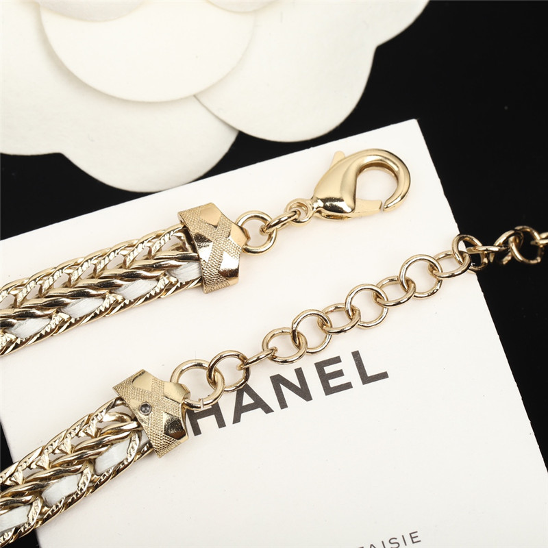 Ch**el black and white double choker necklace