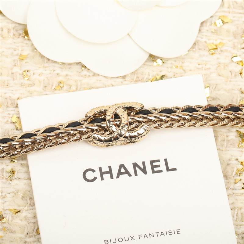 Ch**el black and white double choker necklace