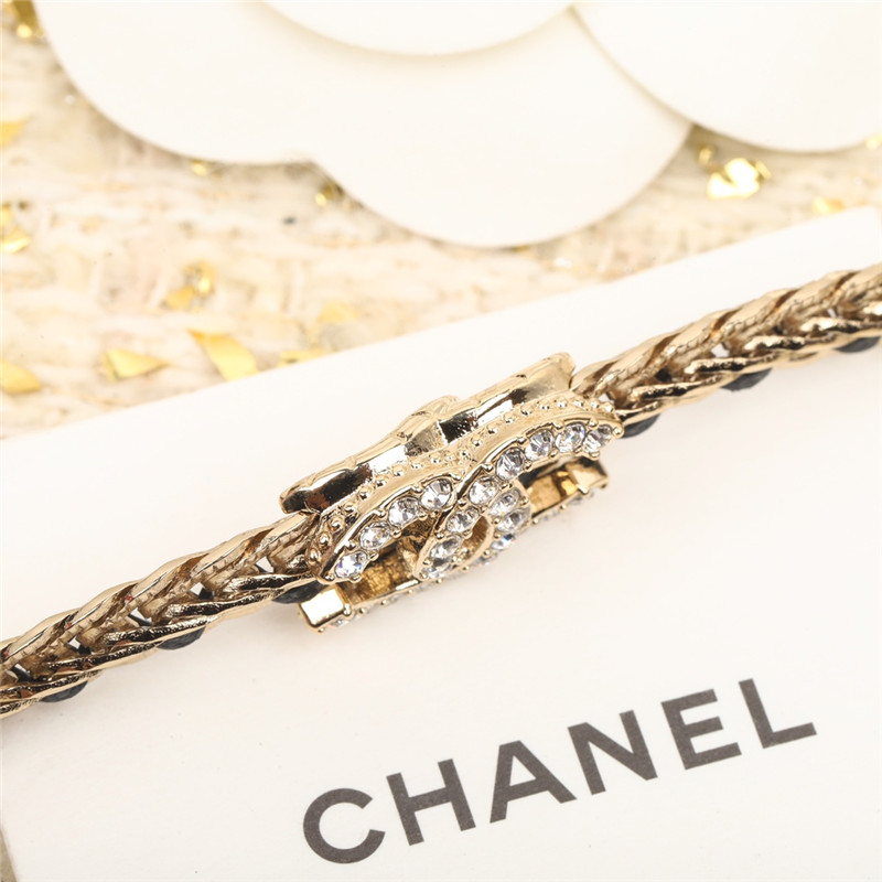 Ch**el black and white double choker necklace