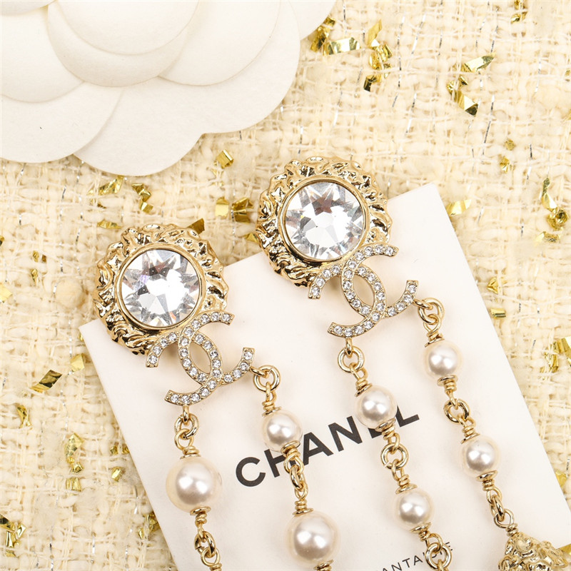 Ch**el tassel pearl earrings
