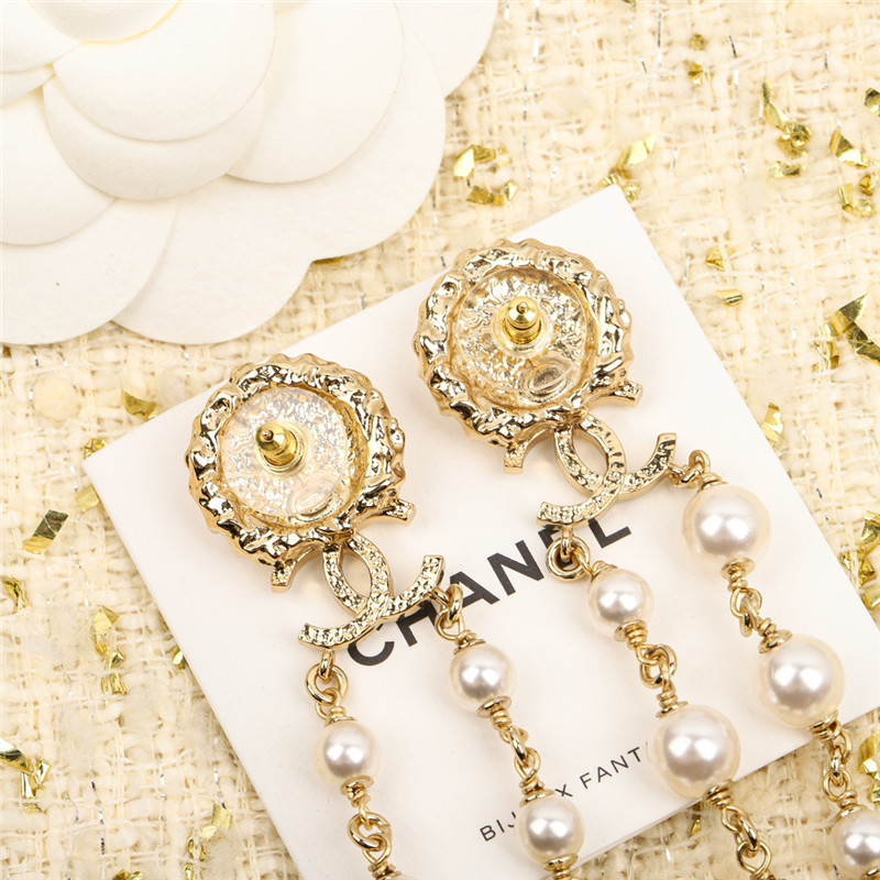 Ch**el tassel pearl earrings