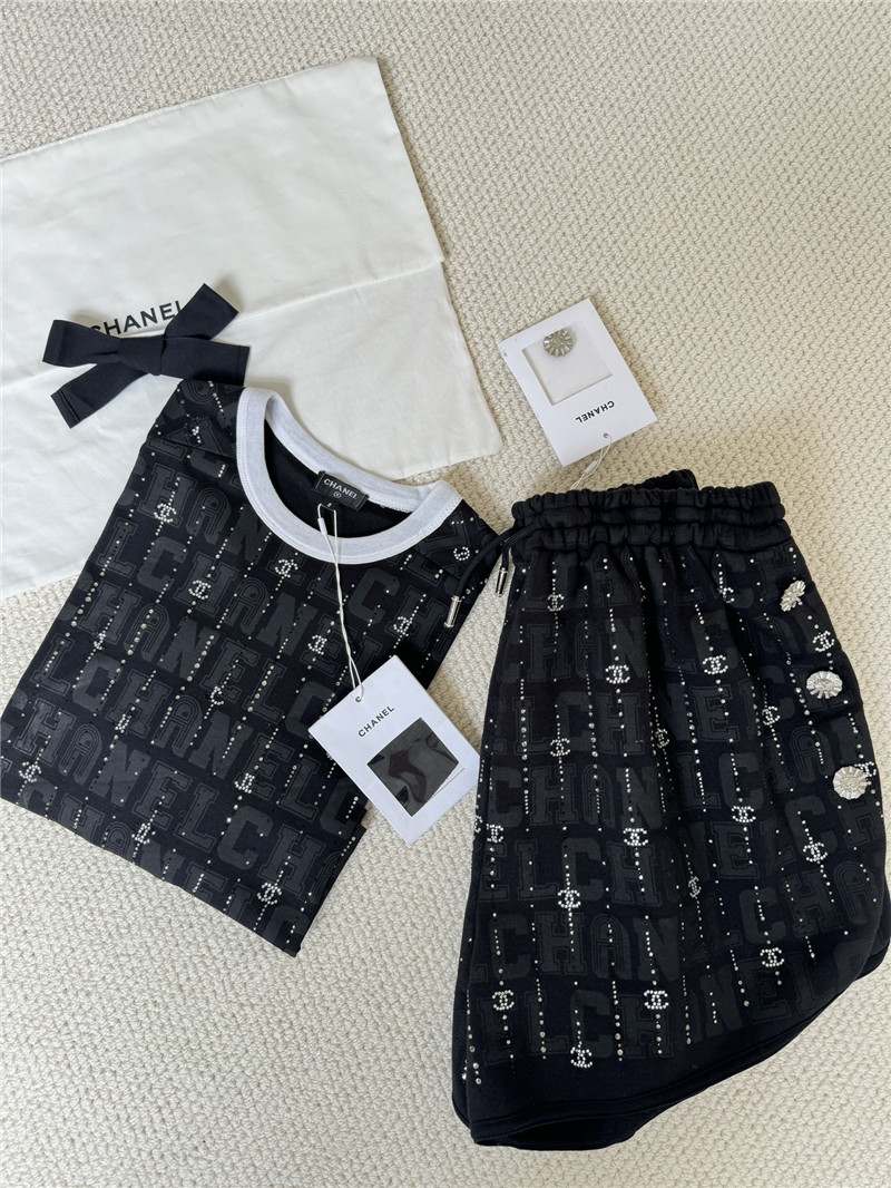 Ch**el studded top + shorts replica clothing sites