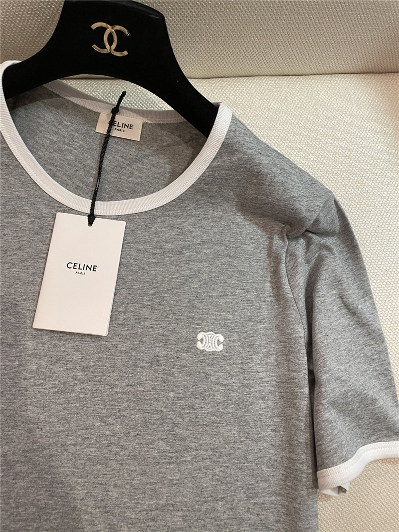 Ce1i*e contrast hem short sleeve replica designer clothes