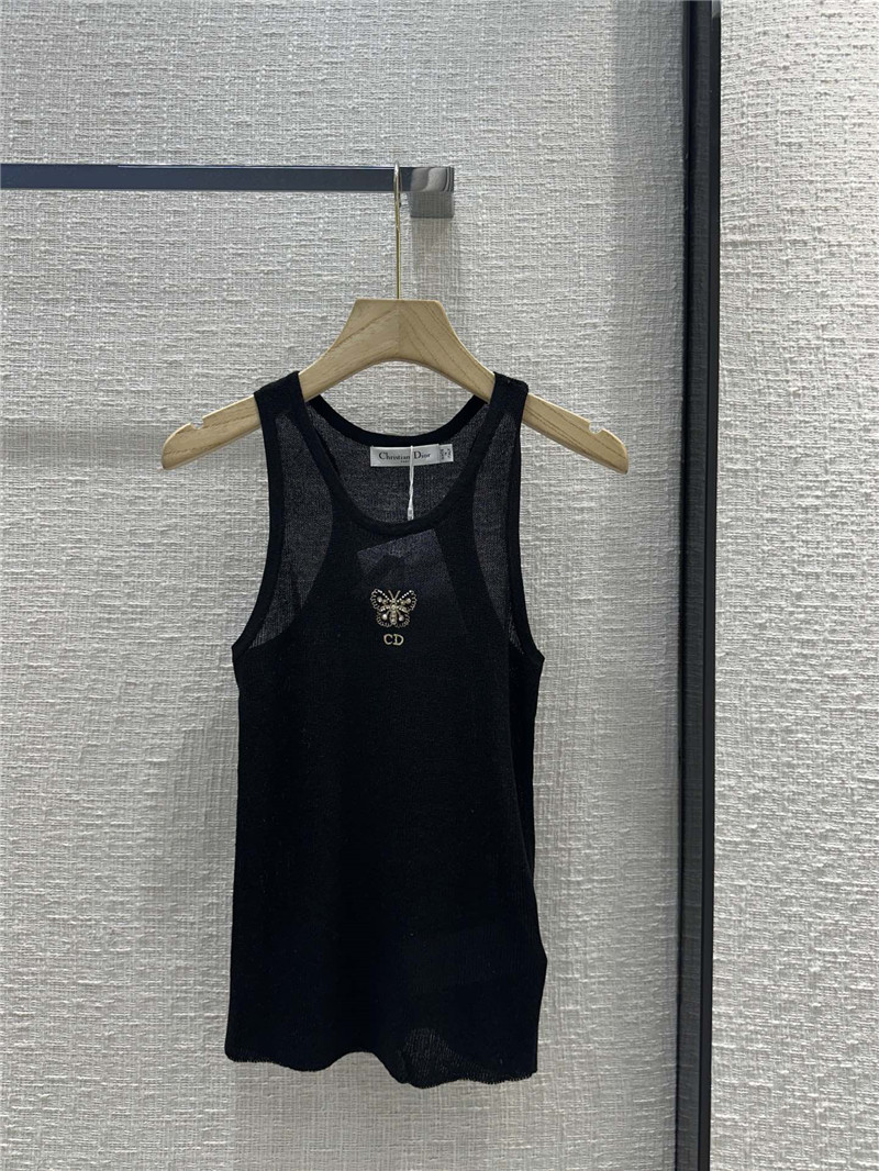 D10r slightly see-through knitted vest replica d&g clothing