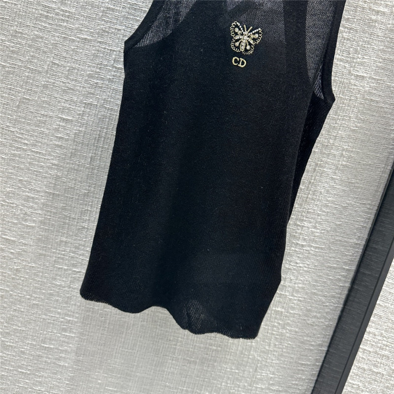 D10r slightly see-through knitted vest replica d&g clothing