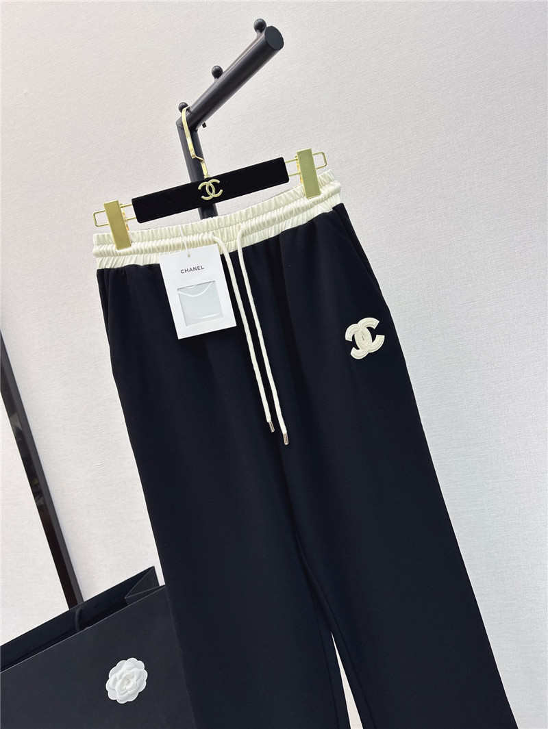 Ch**el elastic waist straight pants replica designer clothes