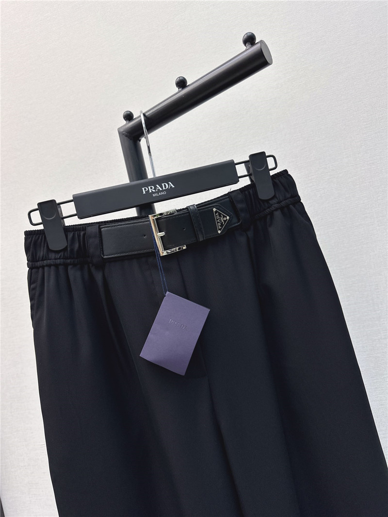Pra*a new belt decorated trousers replica clothing