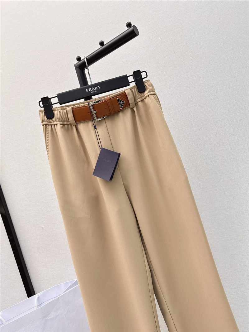 Pra*a new belt decorated trousers replica clothing