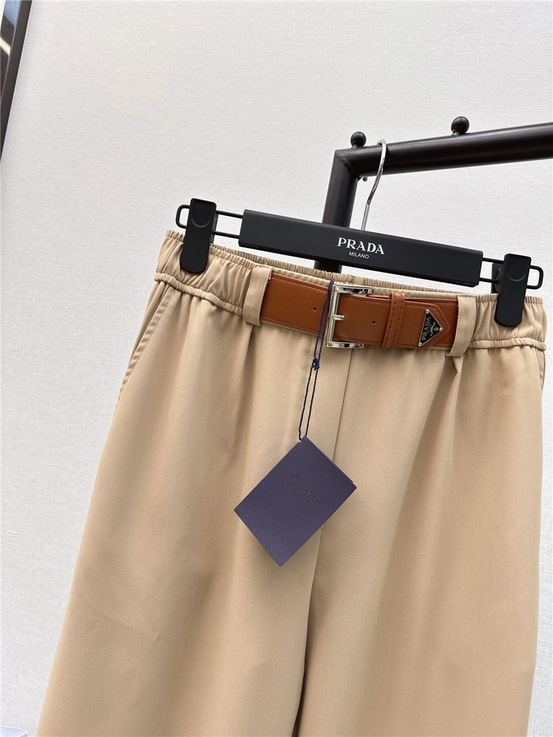 Pra*a new belt decorated trousers replica clothing