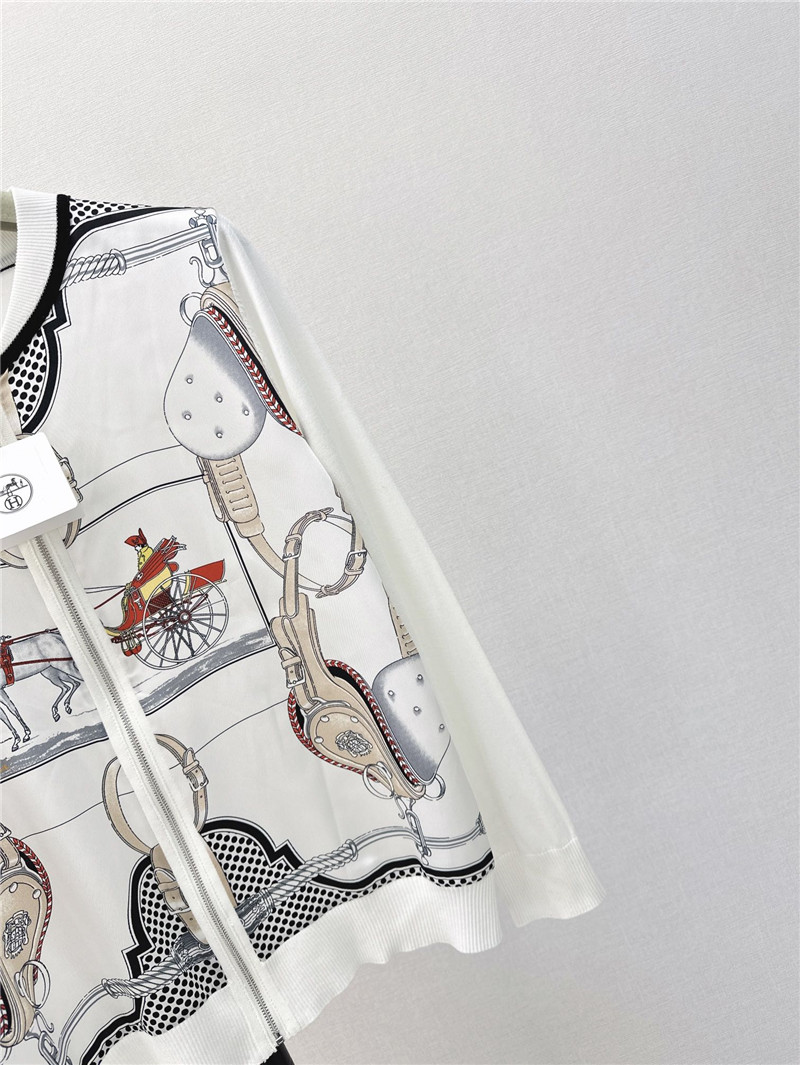 H**me5 horse printed cardigan in white