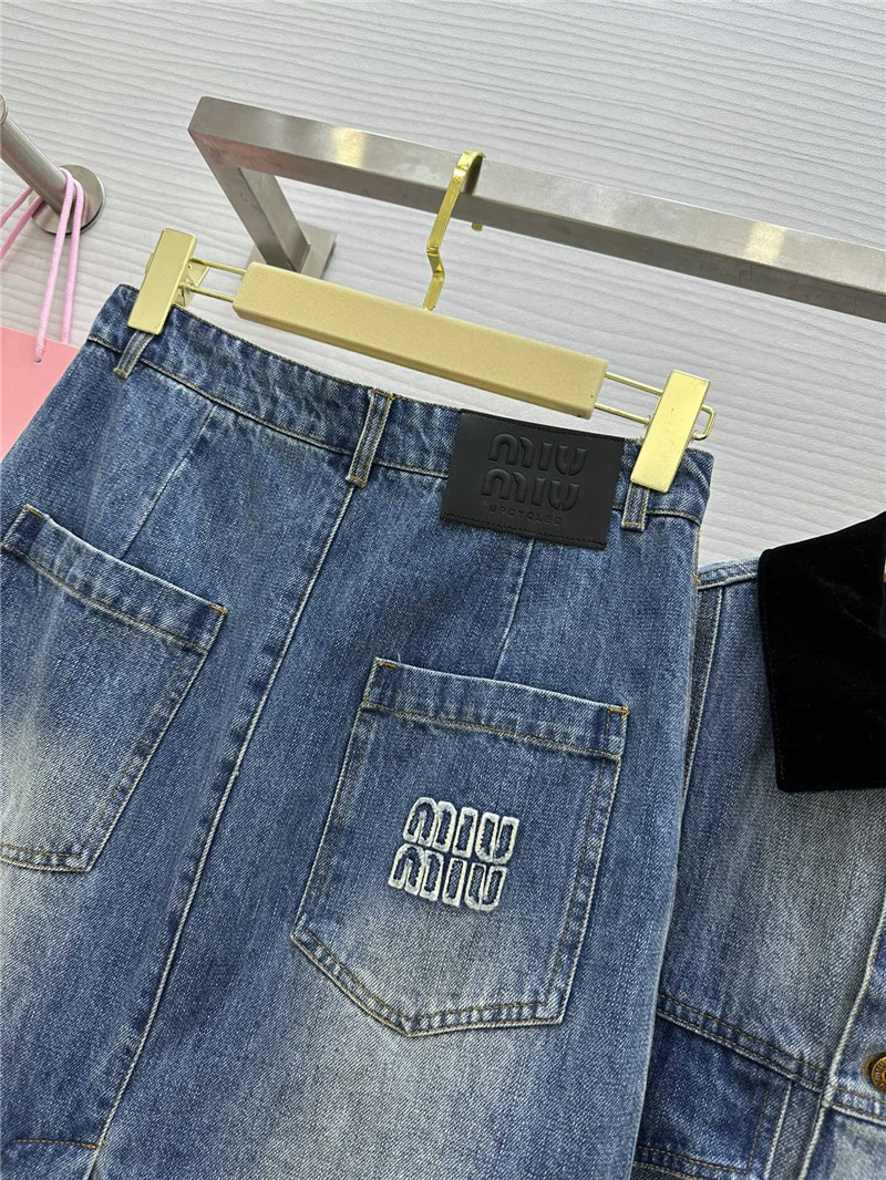 M1um1u mid-length denim skirt cheap replica designer clothes
