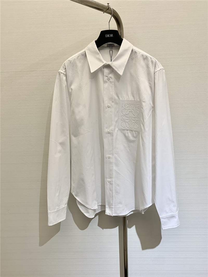 L0ew* embroidered logo cotton shirt replica d&g clothing