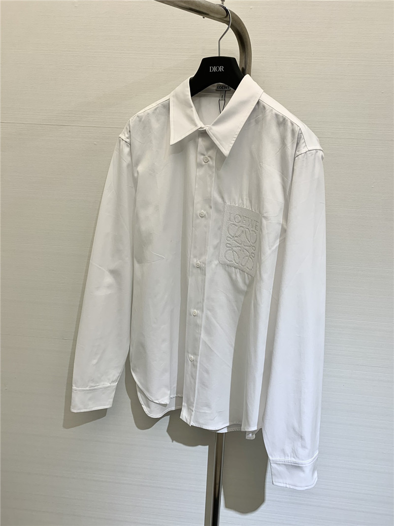 L0ew* embroidered logo cotton shirt replica d&g clothing