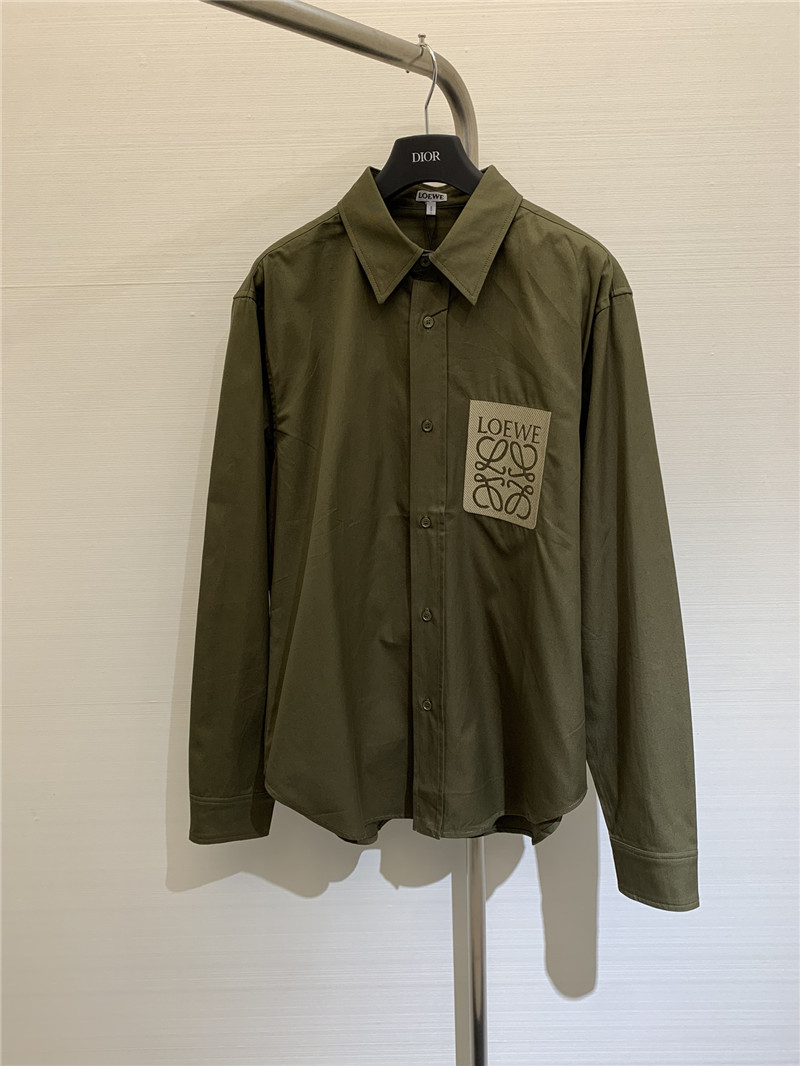 L0ew* embroidered logo cotton shirt replica d&g clothing