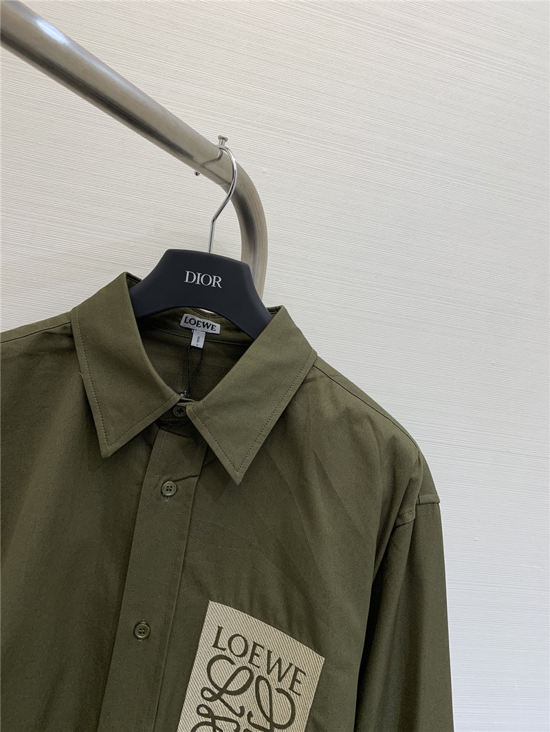 L0ew* embroidered logo cotton shirt replica d&g clothing