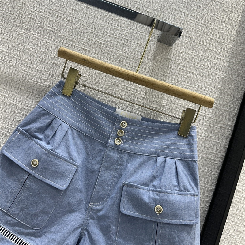 Chloé crocheted cutout blue shorts replica clothing