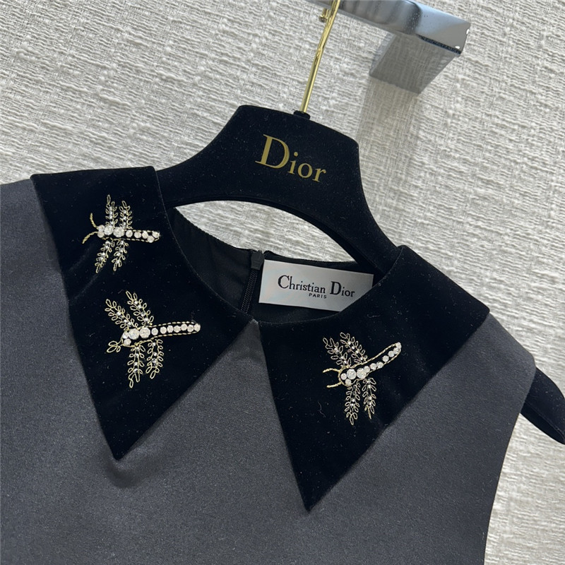 D10r beaded dragonfly velvet collar vest dress replica designer clothes