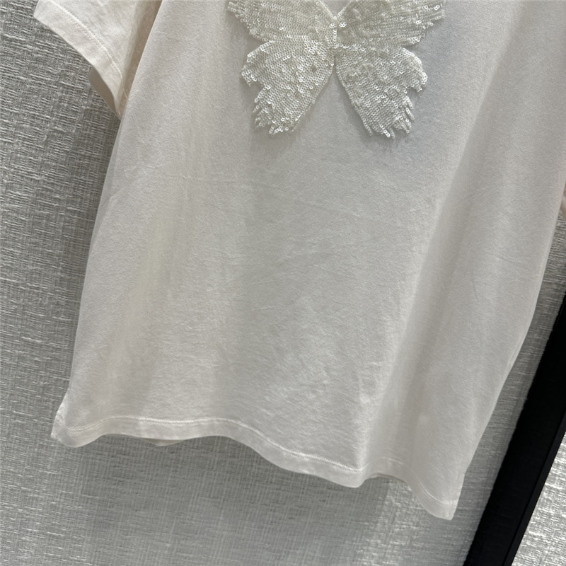 Vanitoo embroidered butterfly cotton T-shirt replica clothing