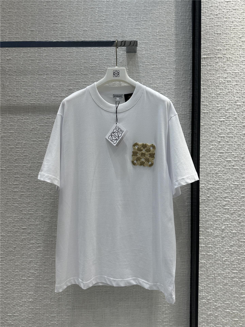 L0ew*! toothbrush embroidered large logo t-shirt replica clothes