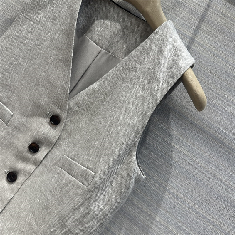 BC herringbone cotton and linen suit vest replica clothes