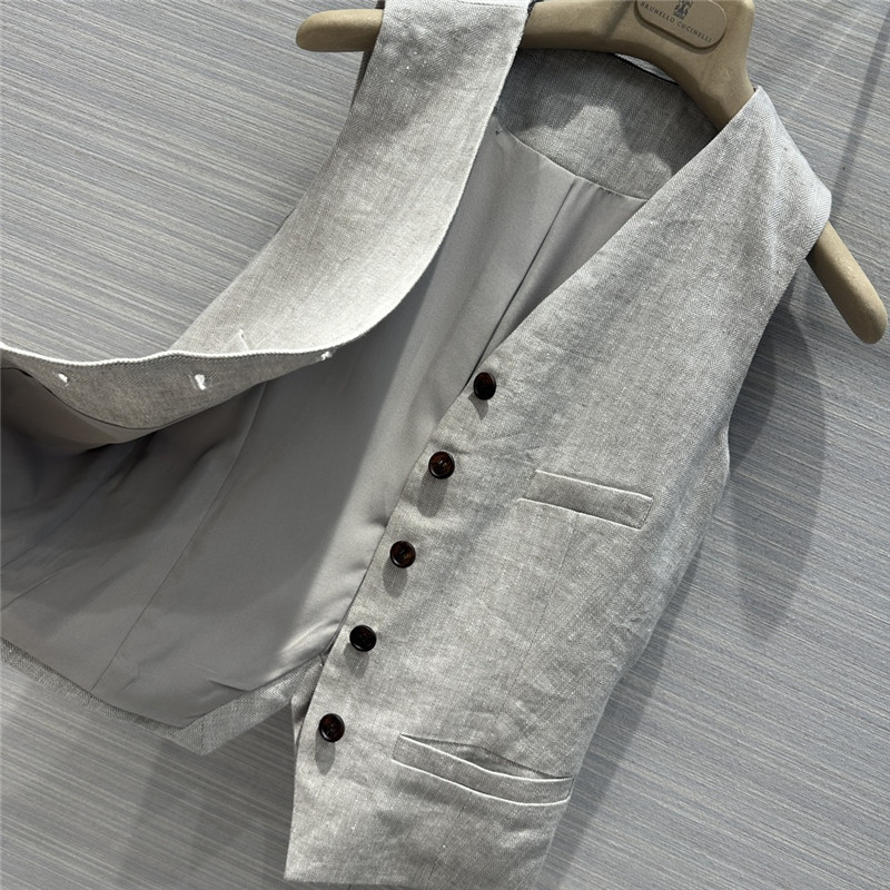 BC herringbone cotton and linen suit vest replica clothes