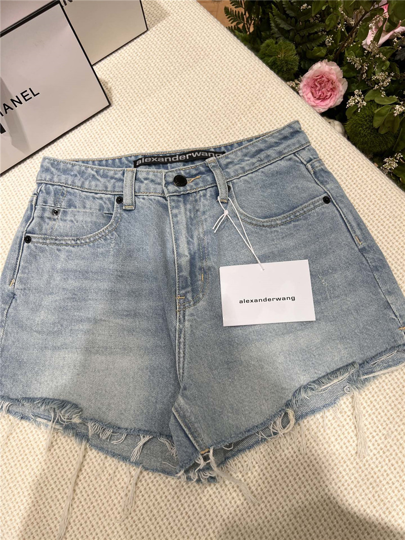 A1exa*der wang raw edge denim shorts replica clothing