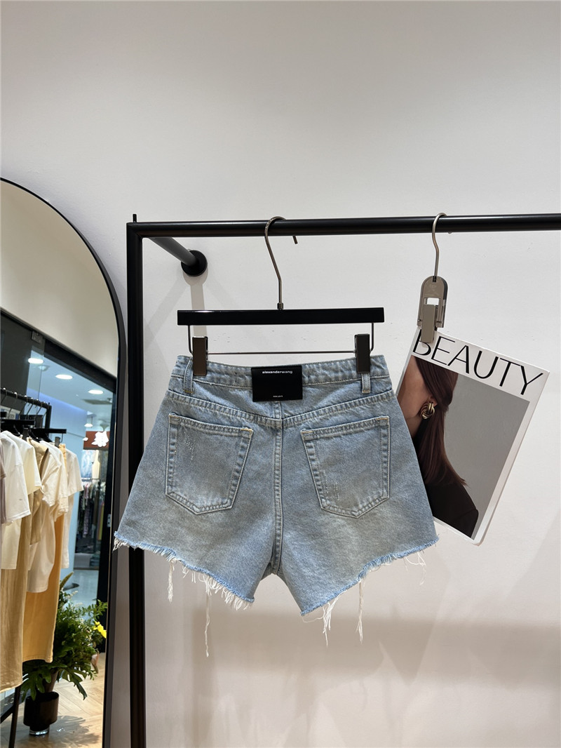 A1exa*der wang raw edge denim shorts replica clothing