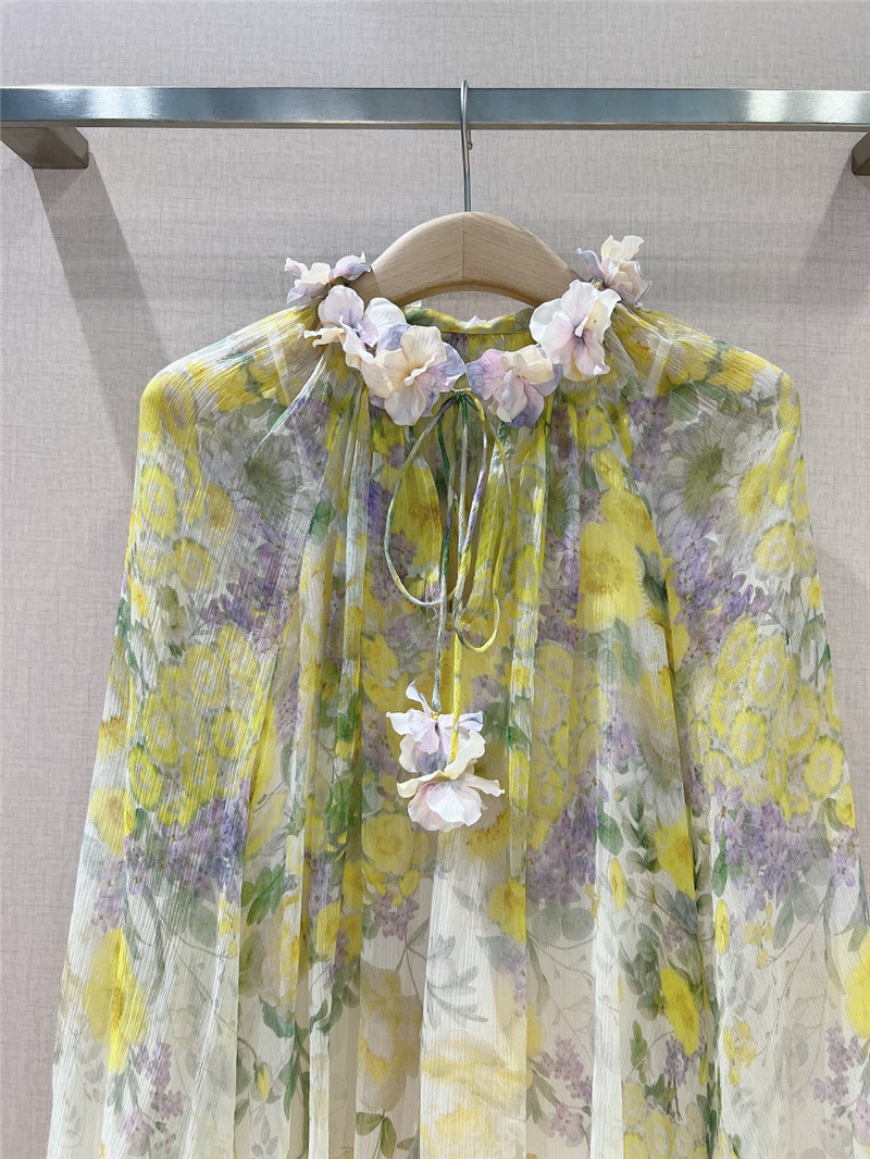 zimm tie-up lantern sleeve top replica designer clothes