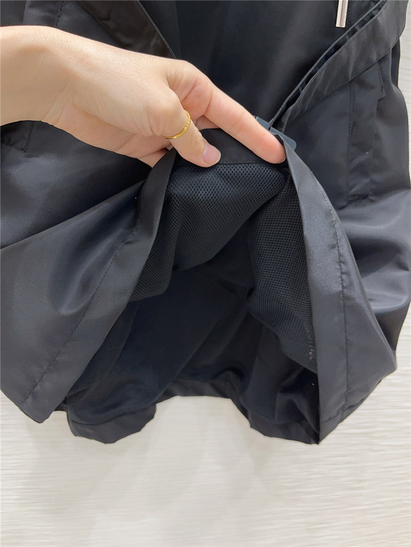 Pra*a black logo-print drawstring-hood jacket