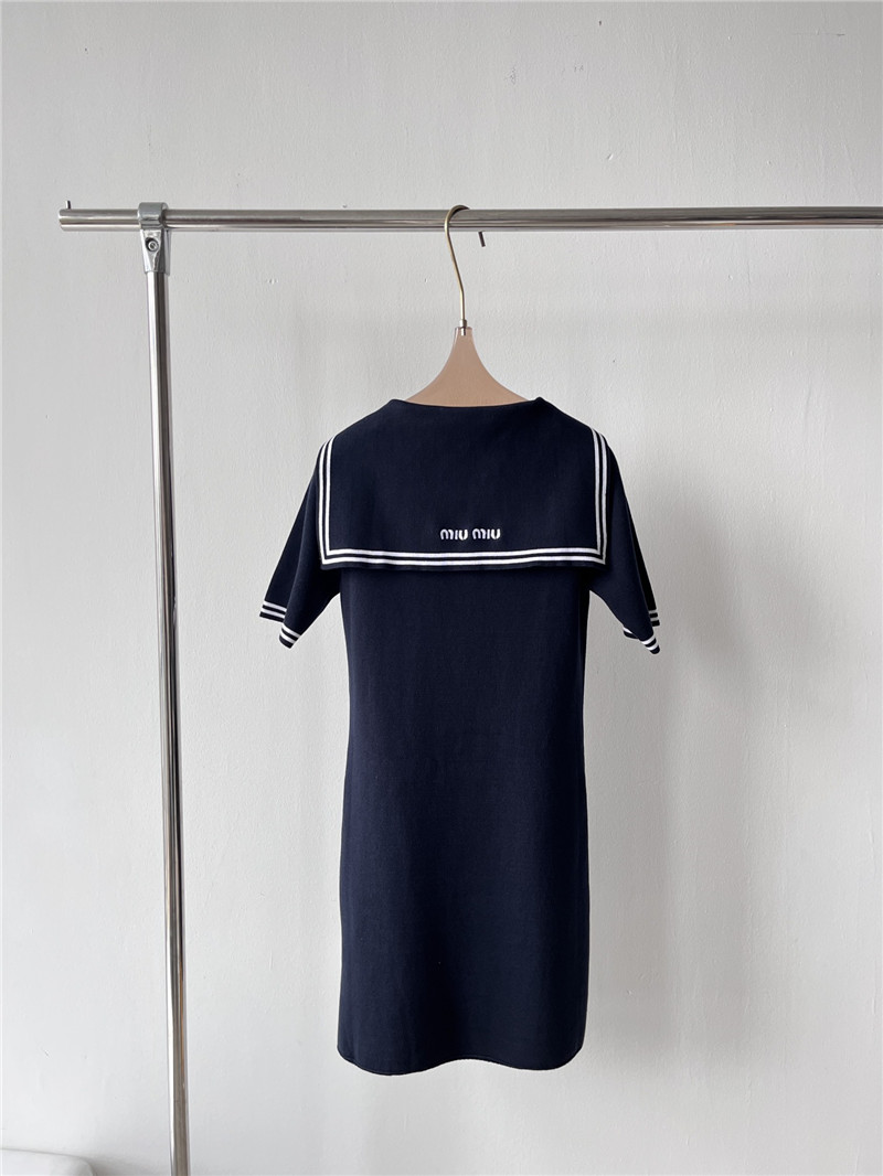 M1um1u navy knitted dress replica designer clothes