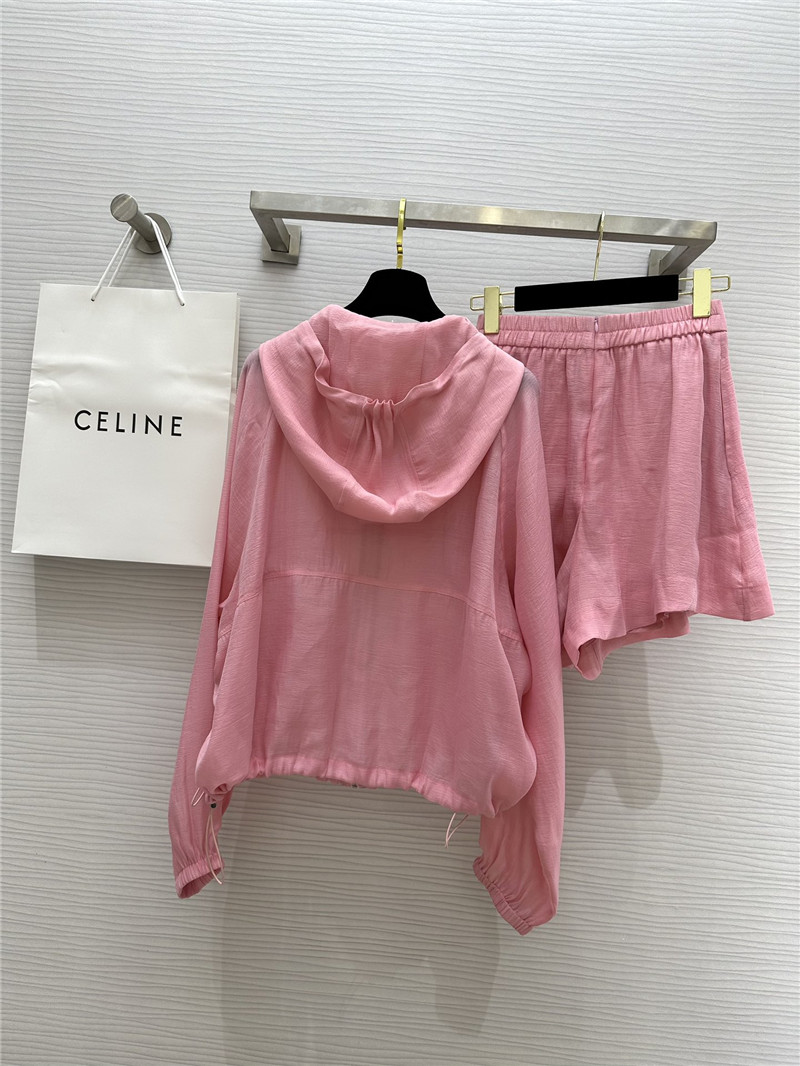 Ce1i*e tencel hooded jacket + shorts set replica clothing sites
