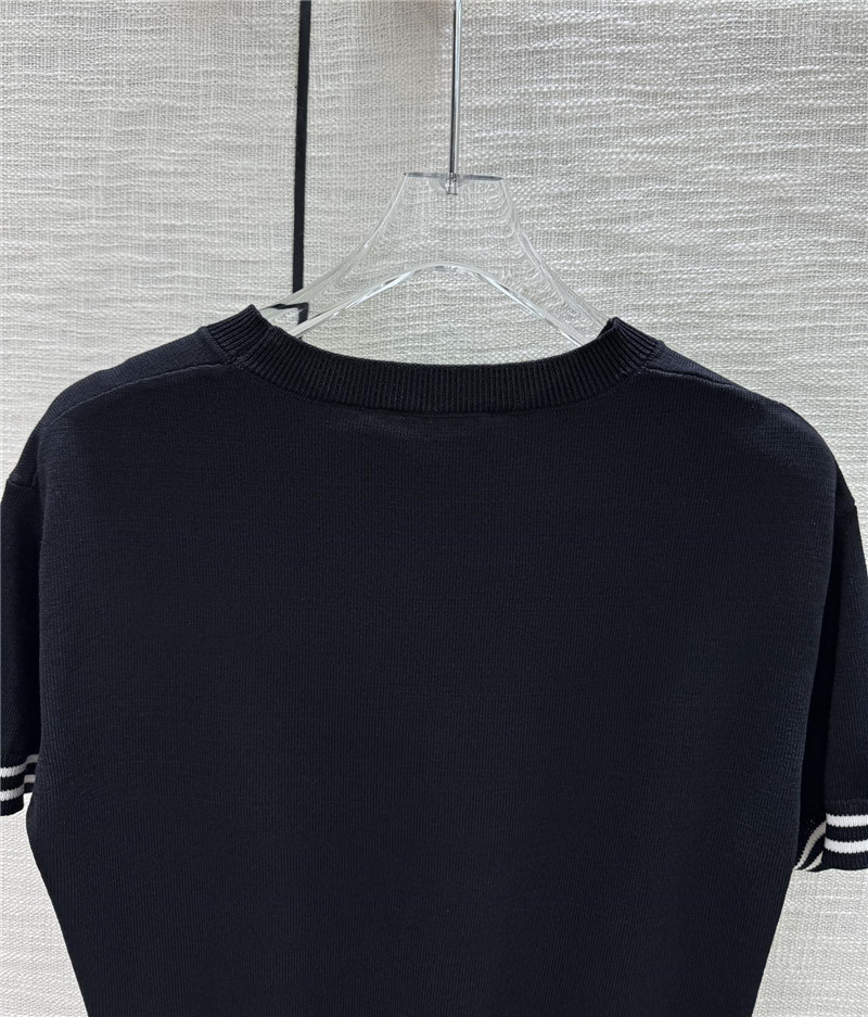Pra*a round neck knitted short sleeve replica d&g clothing