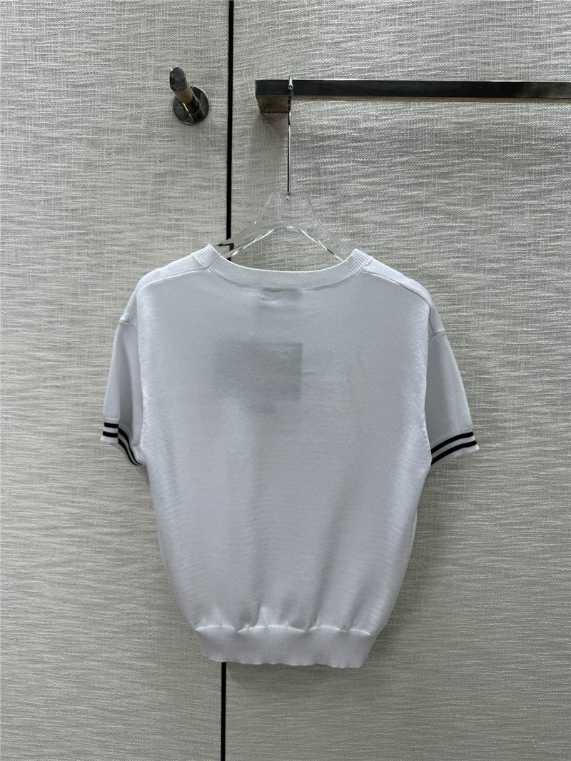 Pra*a round neck knitted short sleeve replica d&g clothing