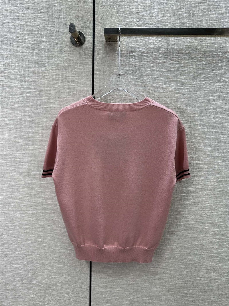Pra*a round neck knitted short sleeve replica d&g clothing