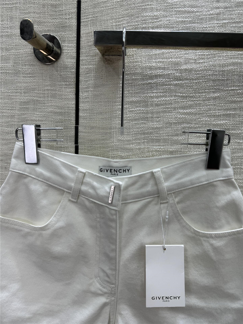 Givenchy white denim shorts replica designer clothes